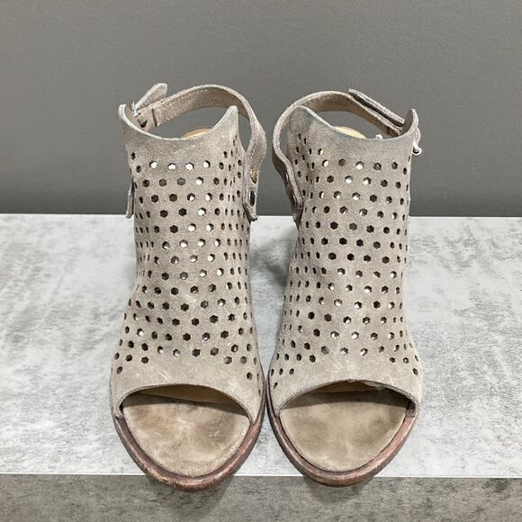 Rag & Bone Wyatt Taupe Perforated Open Toe Booties Size 39 US 9 - Picture 4 of 16